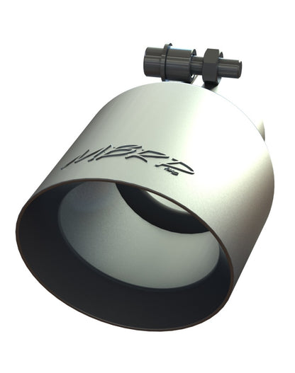 MBRP Punta universal 4 in OD Dual Wall Angled 2.5 in entrada 8 in longitud T304