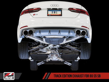 Escape AWE Tuning Audi B9 S5 Sportback Track Edition - sem ressonância (pontas pretas de 102 mm)