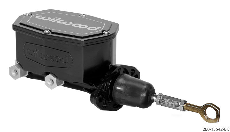 Wilwood Compact Tandem Master Cylinder - 1in Bore - w/Pushrod - Serve para Mustang (Preto)