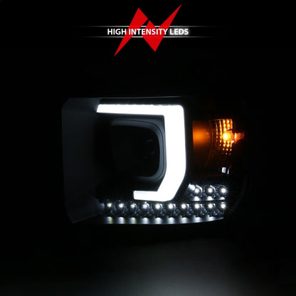 ANZO 2014-2015 Gmc Sierra 1500HD projetor estilo prancha farol preto com drl