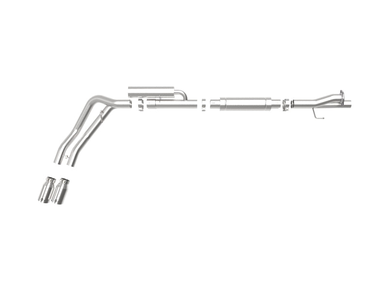 aFe Rebel Series 3in 409 SS Cat-Back Escape con puntas pulidas 17-20 Ford F-250 V8 6.2L