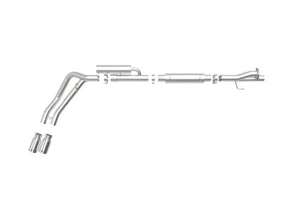 aFe Rebel Series 3in 409 SS Cat-Back Escape con puntas pulidas 17-20 Ford F-250 V8 6.2L