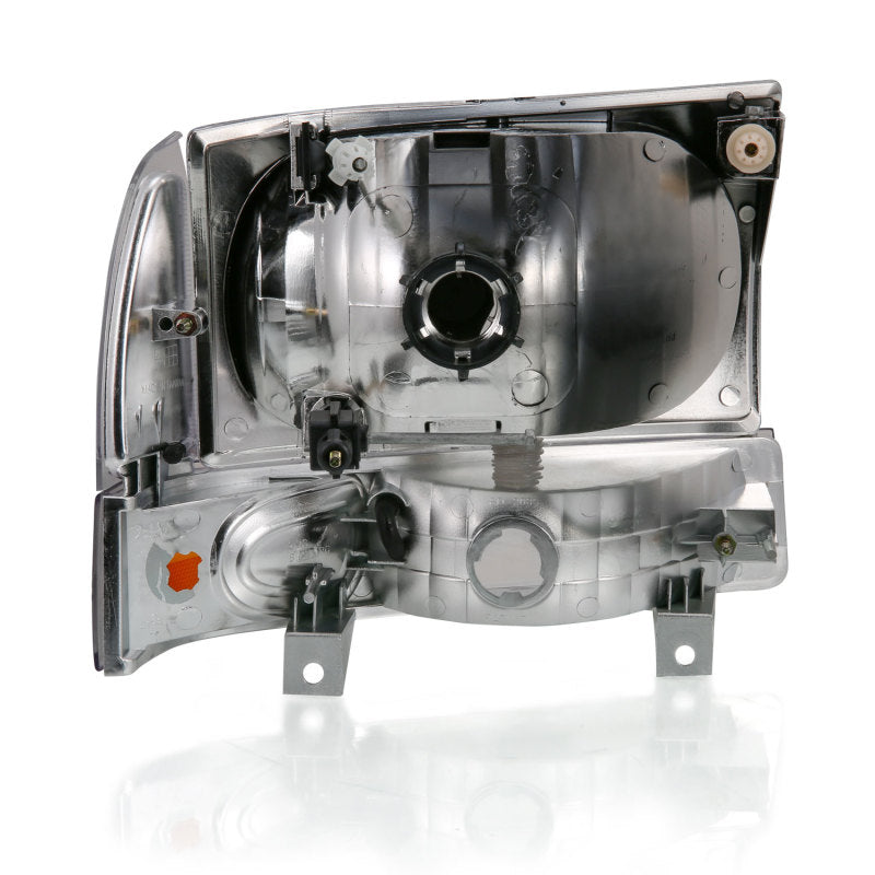 ANZO 2000-2004 Ford Excursion Crystal Headlight con luz de esquina ámbar negro (sin bombilla)