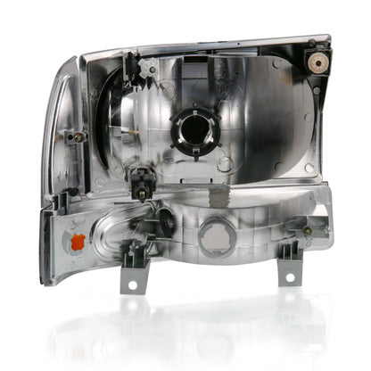 ANZO 2000-2004 Ford Excursion Crystal Headlight con luz de esquina ámbar negro (sin bombilla)
