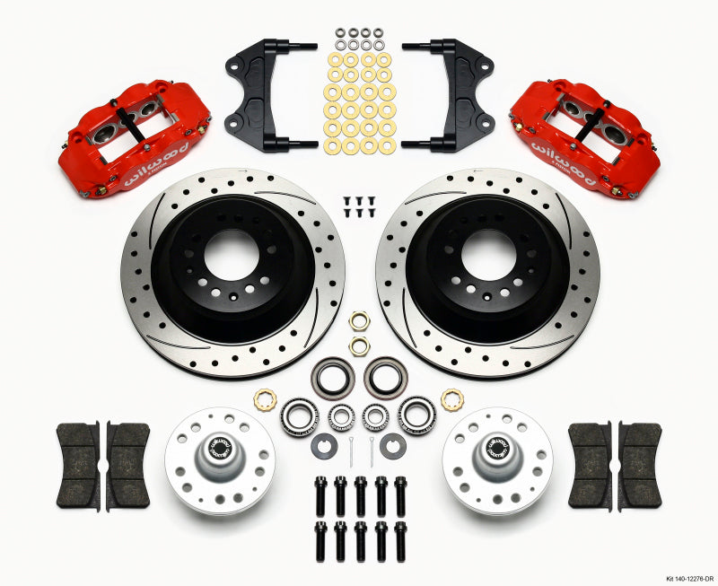 Wilwood Narrow Superlite 6R Front Hub & 1PC Rtr Kit 12.88in Drilled -Red WWE ProSpindle