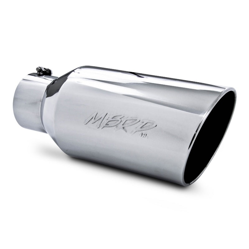 MBRP Punta universal 8in OD Extremo enrollado 5in Entrada 18in Longitud T304