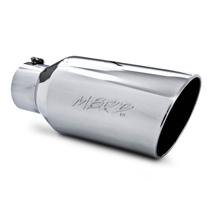 MBRP Punta universal 8in OD Extremo enrollado 5in Entrada 18in Longitud T304