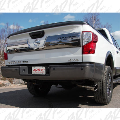 MBRP 16-19 Nissan Titan XD 5.0L 4in Filtro trasero Sistema de escape de alumbre de salida de un solo lado