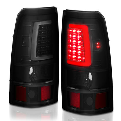 ANZO 2003-2006 Chevy Silverado 1500 Luces traseras LED estilo tablón negro con lente ahumada