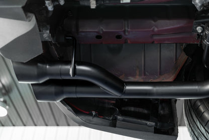 MBRP 18-20 Ford Mustang GT 2.5in Revestimiento negro Escape trasero de doble eje no activo - Puntas de pared doble de 4in