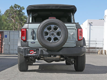 aFe Vulcan 3in 304 SS Axle-Back Escape 2021 Ford Bronco L4-2.3L (t)/V6-2.7L (tt) com pontas pretas