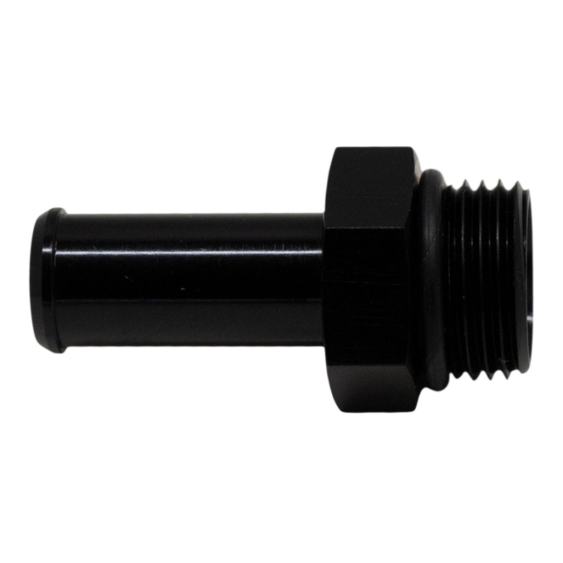 DeatschWerks 8AN ORB Macho a macho de 1/2 pulg. Conector de espiga (junta tórica incluida) - Negro mate anodizado