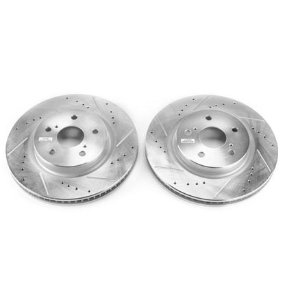 Power Stop 2019 Lexus ES350 Front Evolution Rotores perforados y ranurados - Par
