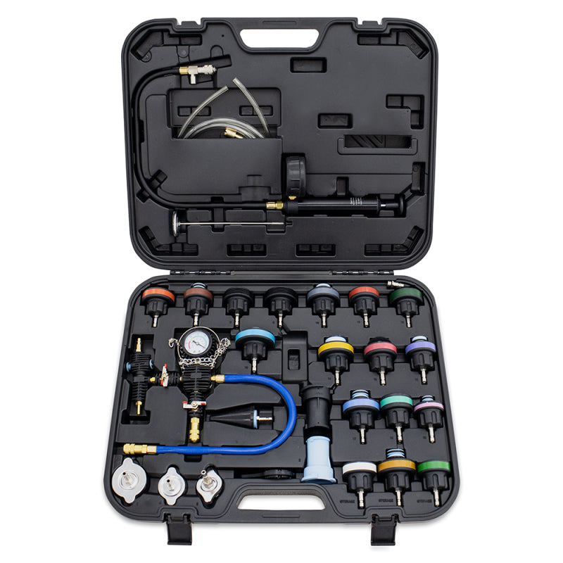 Probador de presión del sistema de enfriamiento Mishimoto / Kit de purga de vacío - 28 piezas