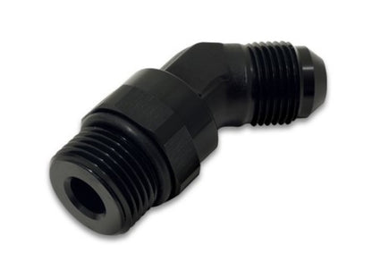 Vibrante -12AN Macho para Macho -12AN Corte Reto Adaptador de 45 Graus - Preto Anodizado