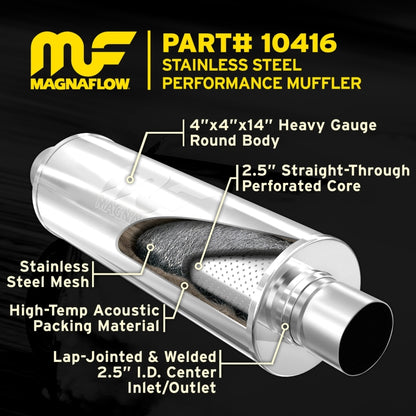 MagnaFlow Silenciador Mag SS 14X4X4 2.5X2.5