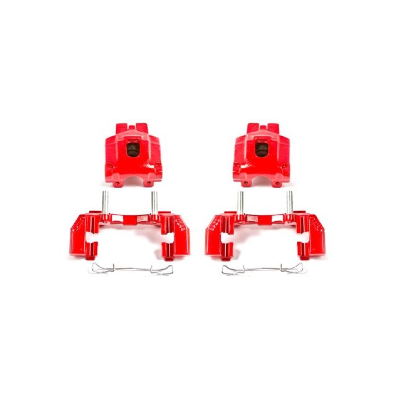 Power Stop 99-04 Jeep Grand Cherokee Pinzas traseras rojas con soportes - Par