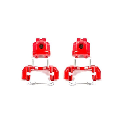 Power Stop 99-04 Jeep Grand Cherokee Pinzas traseras rojas con soportes - Par