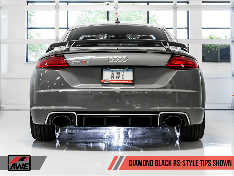 AWE Tuning 18-19 Audi TT RS 2.5L Turbo Coupe 8S/MK3 SwitchPath Escape c/Diamond Black RS-Style Tips
