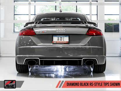 AWE Tuning 18-19 Audi TT RS 2.5L Turbo Coupe 8S/MK3 SwitchPath Escape c/Diamond Black RS-Style Tips