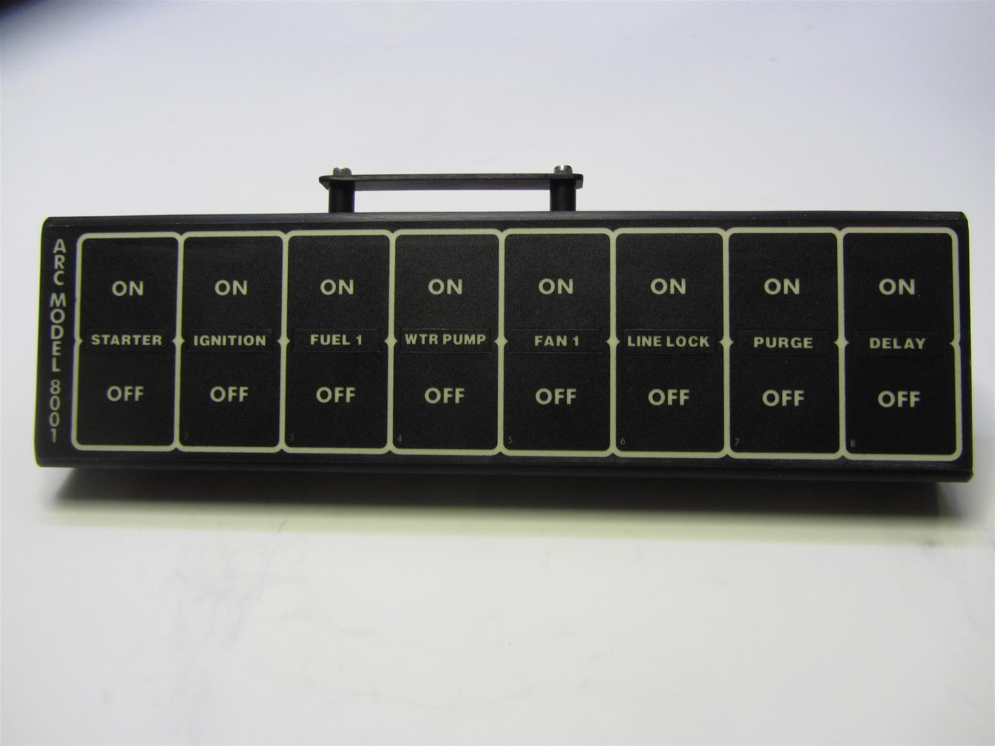 Auto Rod Controls - Montaje de barra antivuelco de 8 interruptores, negro (8001SR)