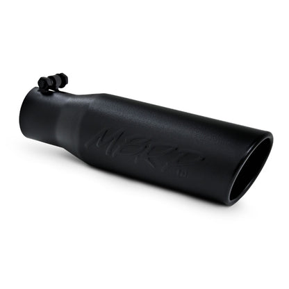 Ponta universal MBRP 3 pol. OD, extremidade laminada angular 2 entrada 12 comprimento - acabamento preto