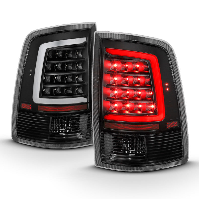 ANZO 2009-2018 Dodge Ram 1500 LED lanterna traseira estilo prancha preta com lentes transparentes
