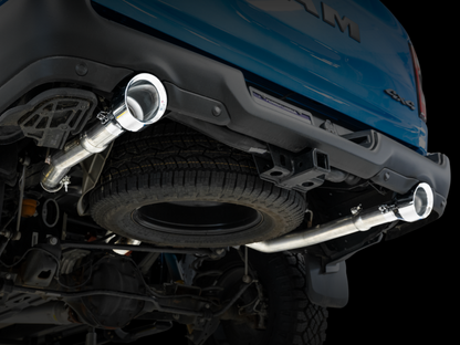 AWE Tuning 19-21 RAM 1500 5,7L (com recortes) 0FG Saída dupla traseira Cat-Back Exaustão - Pontas cromadas prateadas