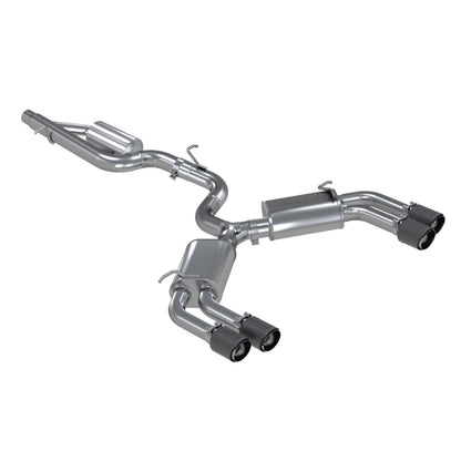 MBRP 15-18 Audi S3 SS Salida trasera cuádruple de 3 pulgadas con puntas de fibra de carbono - T304