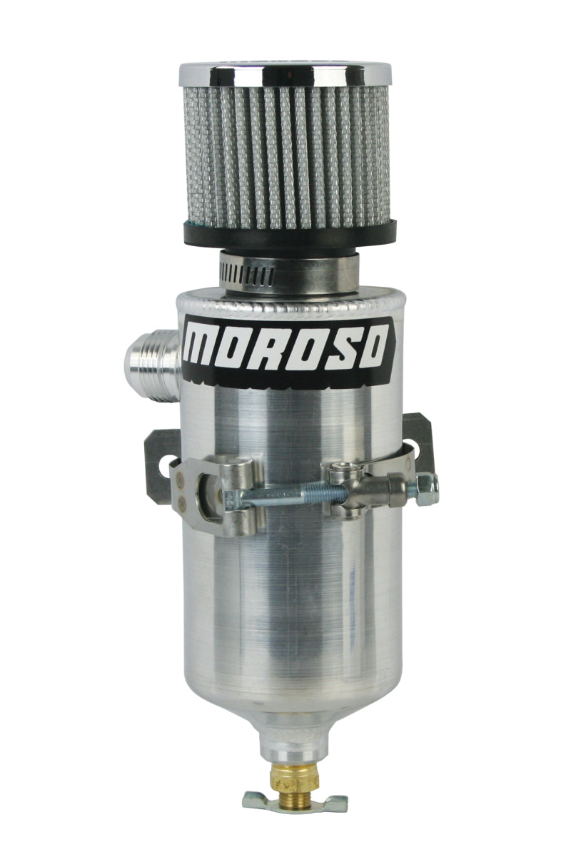 Moroso Breather Tank/Catch Can -12An Male Fitting - Aluminum