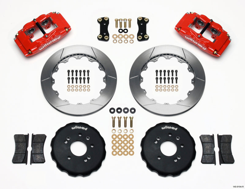 Wilwood FSLI4 Kit de Sombrero Delantero 13.00in Perforado Rojo Nissan 240SX