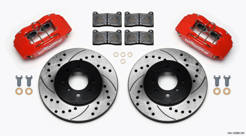 Wilwood DPHA Front Caliper &amp; Rotor Kit Drill Red Honda / Acura c/ 262mm OE Rotor