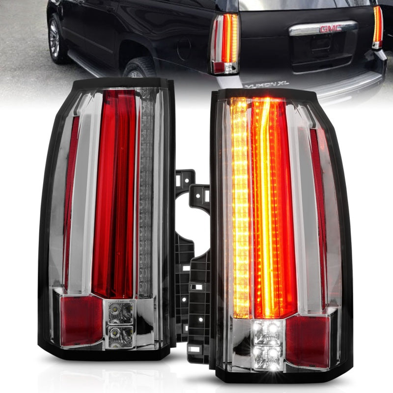 ANZO 2015-2017 GMC Yukon/Yukon XL Lanternas traseiras LED cromadas