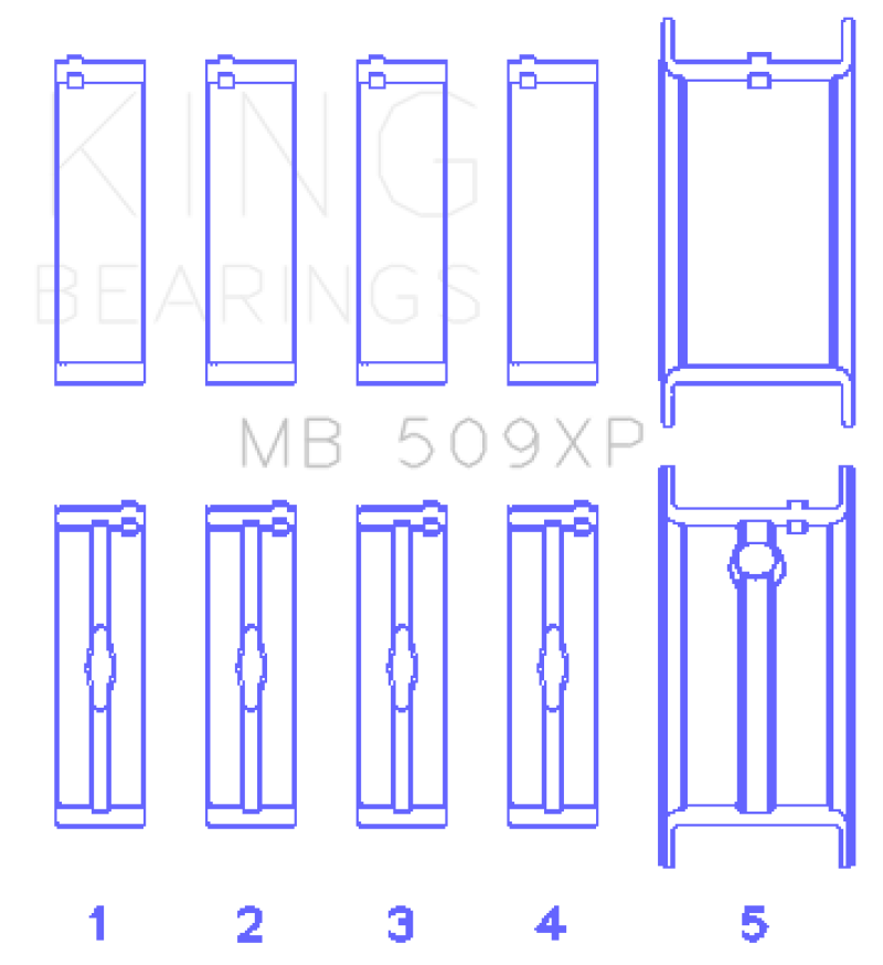 King Engine Bearings Chevrolet 400 V8 (Size +0.001) Main Bearing Set