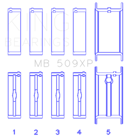 King Engine Bearings Chevrolet 400 V8 (Size +0.001) Main Bearing Set