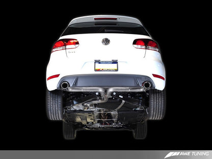 AWE Tuning Mk6 GTI Performance Catback - Pontas redondas prateadas cromadas