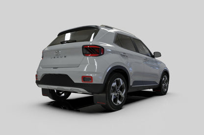 Rally Armor 20-25 Hyundai Venue Black Mud Flap Grey Logo
