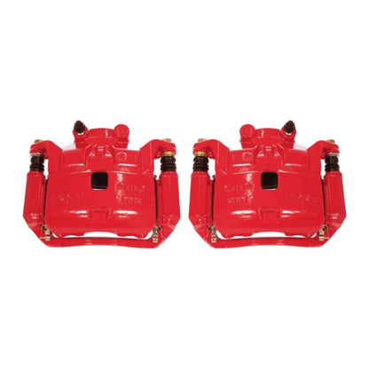Power Stop 12-18 Nissan Versa Front Red Calipers w/Brackets - Pair