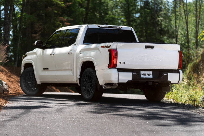 MBRP 2022 Toyota Tundra 3.5L Dual Cat-back 4in Salida de un solo lado Punta de corte en ángulo de pared doble - T304