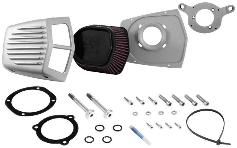 K&N Street Metal Intake System 08-16 Harley-Davidson Shaker Silver H/D Touring Models