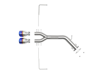 aFe Takeda 3in-2.5in 304 SS Axle-Back Escape c/Blue Flame Tip 19-20 Hyundai Veloster I4-1.6L(t)