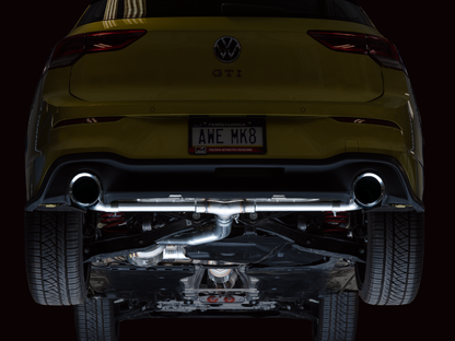 Escapamento AWE 2022 VW GTI MK8 Touring Edition - Ponteiras cromadas prateadas