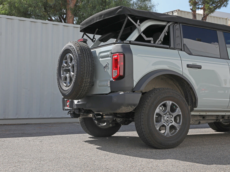 aFe Vulcan 3in 304 SS Axle-Back Escape 2021 Ford Bronco L4-2.3L (t)/V6-2.7L (tt) com pontas pretas
