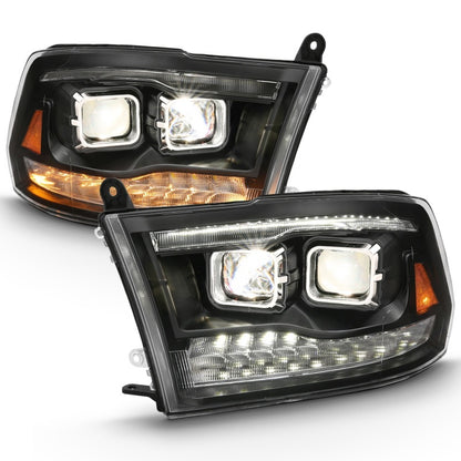 ANZO 2009-2018 Projetor Dodge Ram 1500 HL Switchback Cromado Âmbar