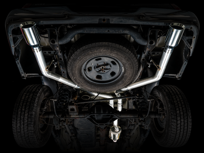 AWE Tuning 09-18 RAM 1500 5.7L (con recortes) 0FG Escape Cat-Back de salida trasera doble - Puntas plateadas cromadas