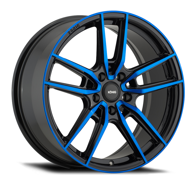 Konig Myth 18x8 5x108 ET43 Negro brillante con capa transparente tintada azul