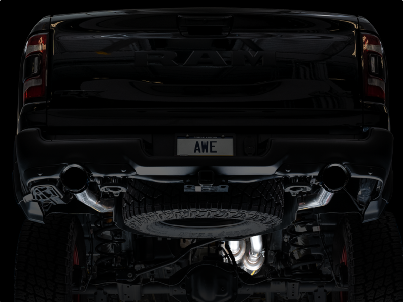 AWE Tuning 2021 RAM 1500 TRX 0FG Cat-Back Escape - Puntas de diamante negro