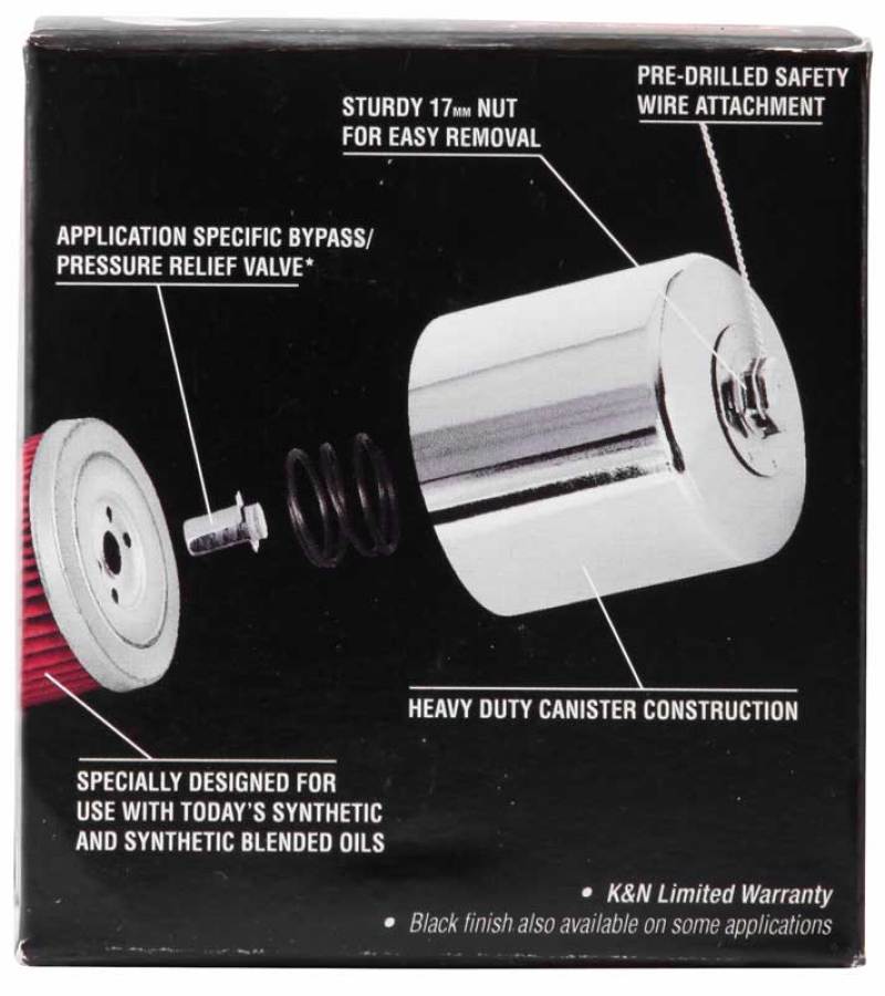 K&N Suzuki / Arctic Cat / Cagiva / Kawasaki / KYMCO / Aprilia 2.813in OD x 3.221in H Oil Filter