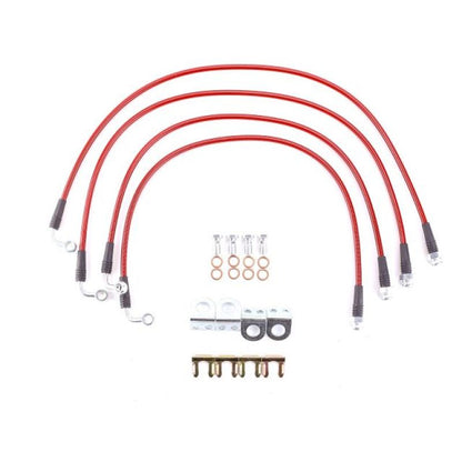 Power Stop 07-17 Jeep Wrangler Dianteiro e Traseiro SS Trançado Kit de Mangueira de Freio (Apenas para Veículos de Elevação de 4 pol.)