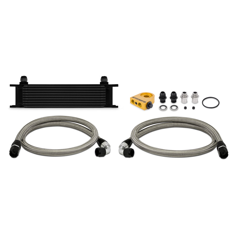 Kit de enfriador de aceite termostático universal de 10 hileras Mishimoto - Negro